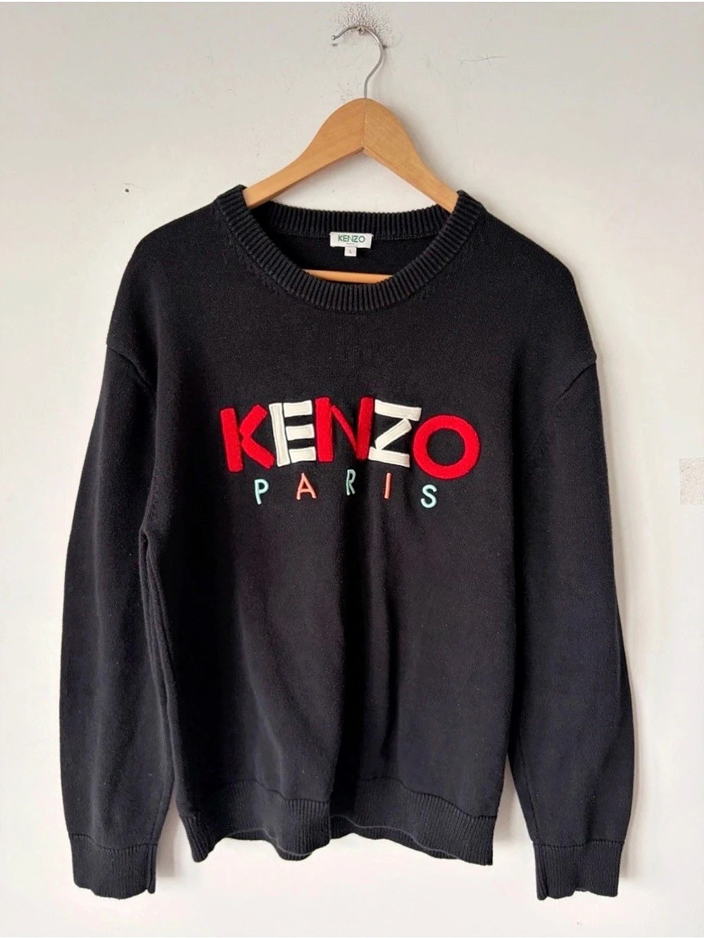 Kenzo Paris Mens Big Logo Sweater Size L